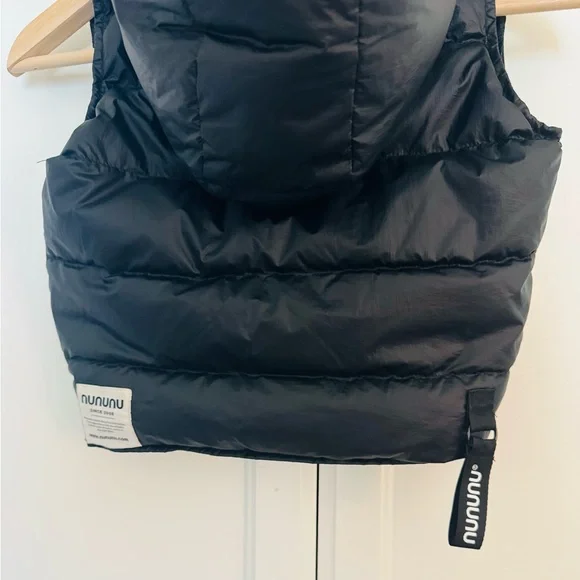 Nununu Kids The Biker Down Puffer Vest with Zipper Accents in Black